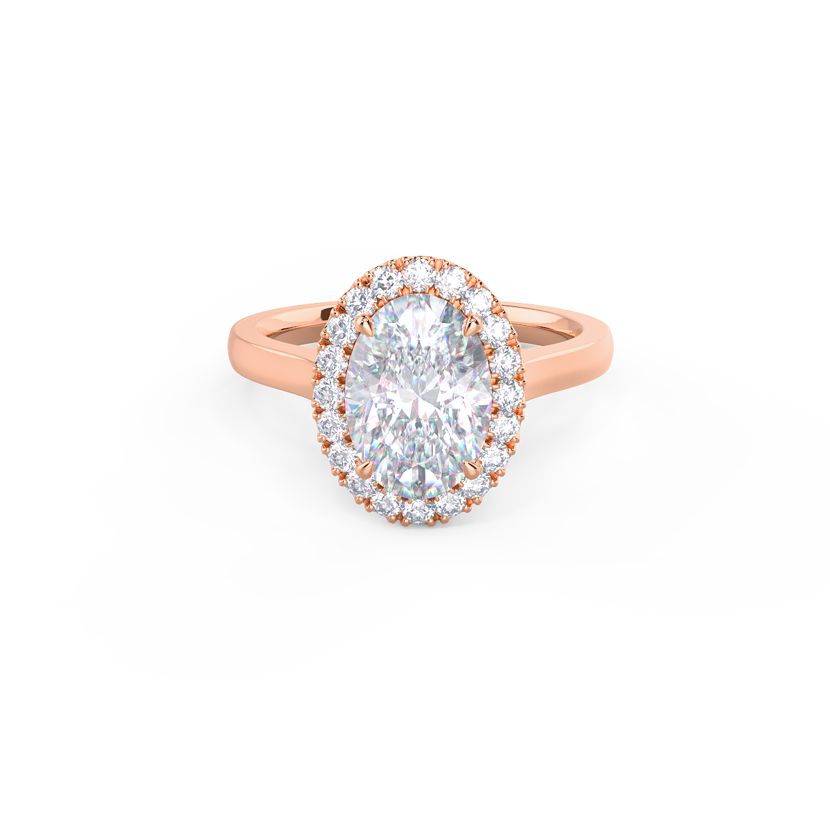 2.0CT Oval Cut Moissanite Halo Diamond Engagement Ring
