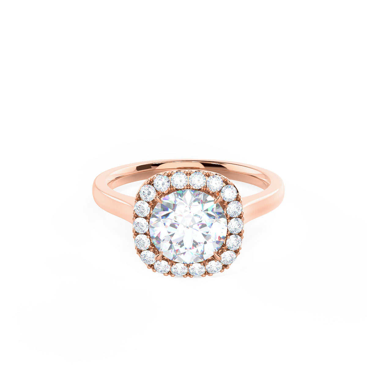 1.75CT Round Brilliant Cut Moissanite Halo Diamond Engagement Ring