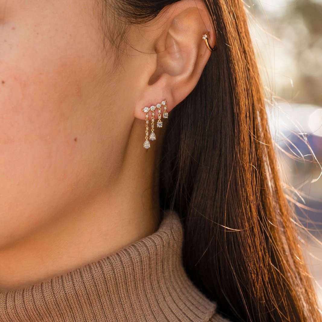 2.34TCW Moissanite Dangle Drop Earrings