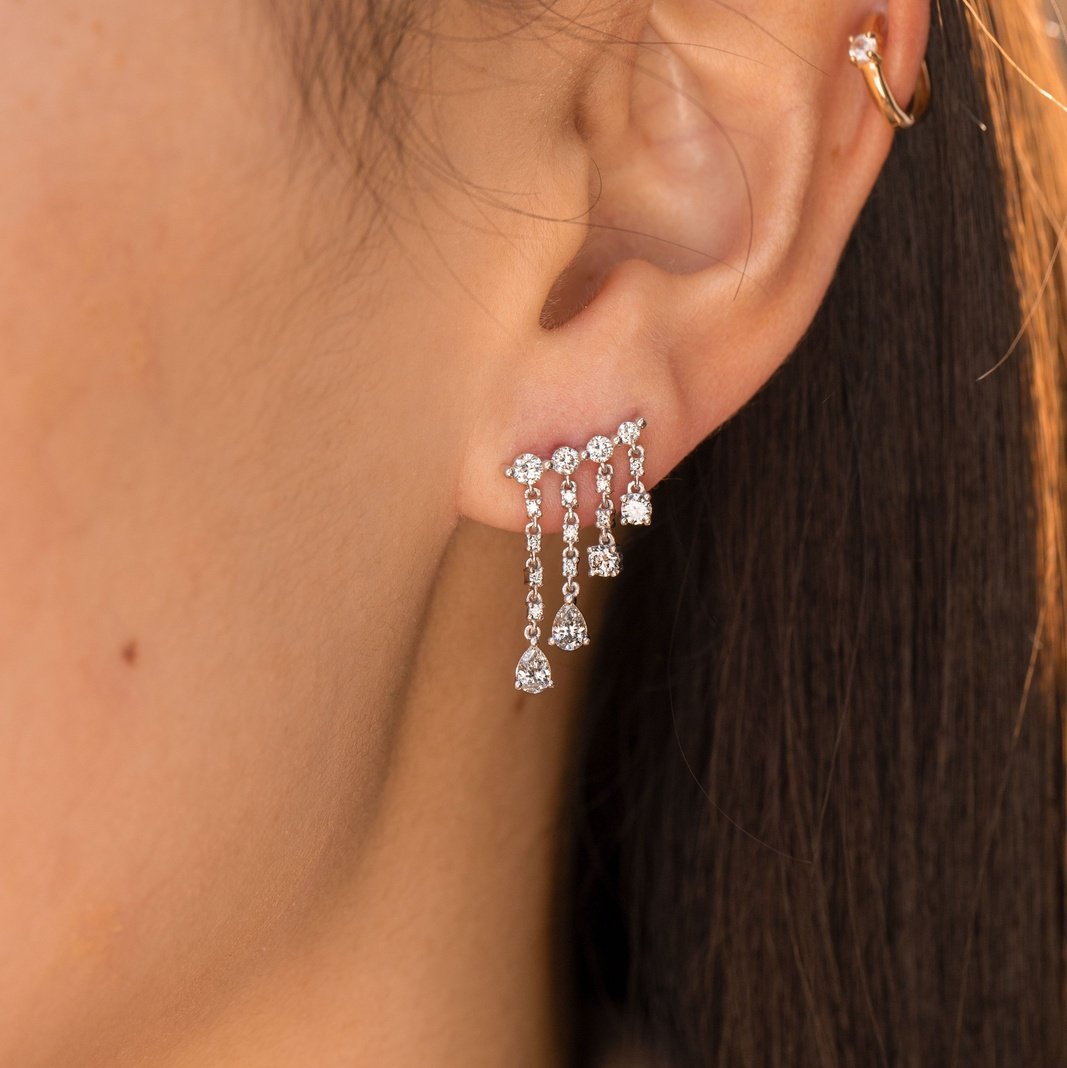 2.34TCW Moissanite Dangle Drop Earrings