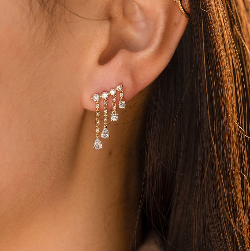 2.34TCW Moissanite Dangle Drop Earrings