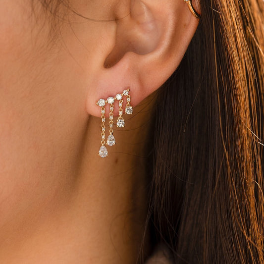 2.34TCW  Moissanite Dangle Drop Earrings