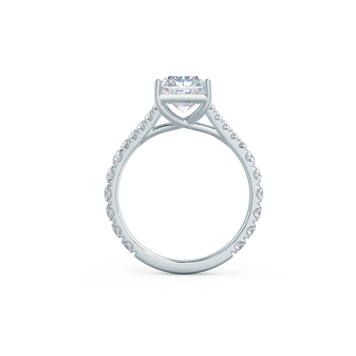 2.50CT Radiant Cut Moissanite Trellis Split Shank Diamond Engagement Ring