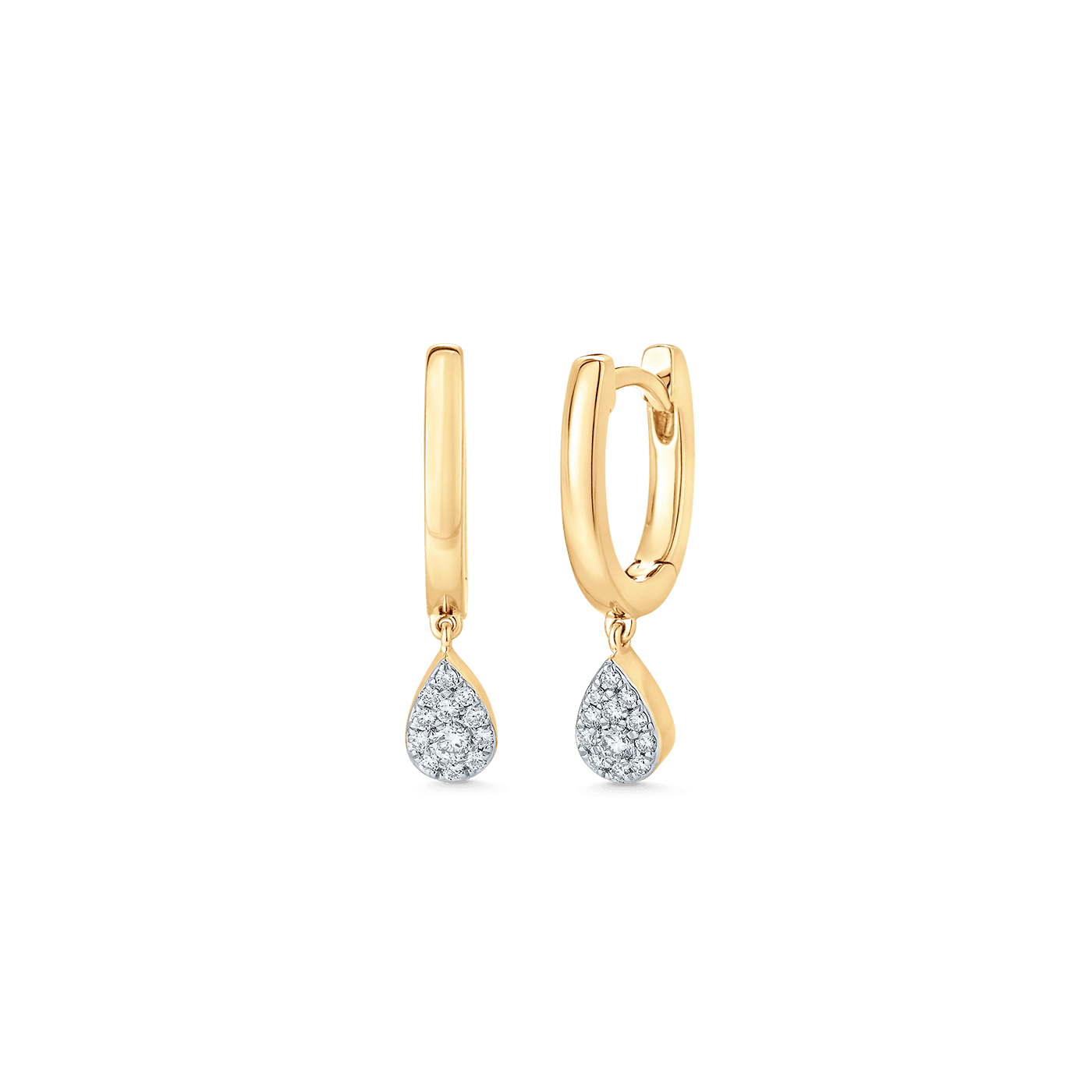 0.14 TCW Round Moissanite Diamond Drop Huggie Earrings