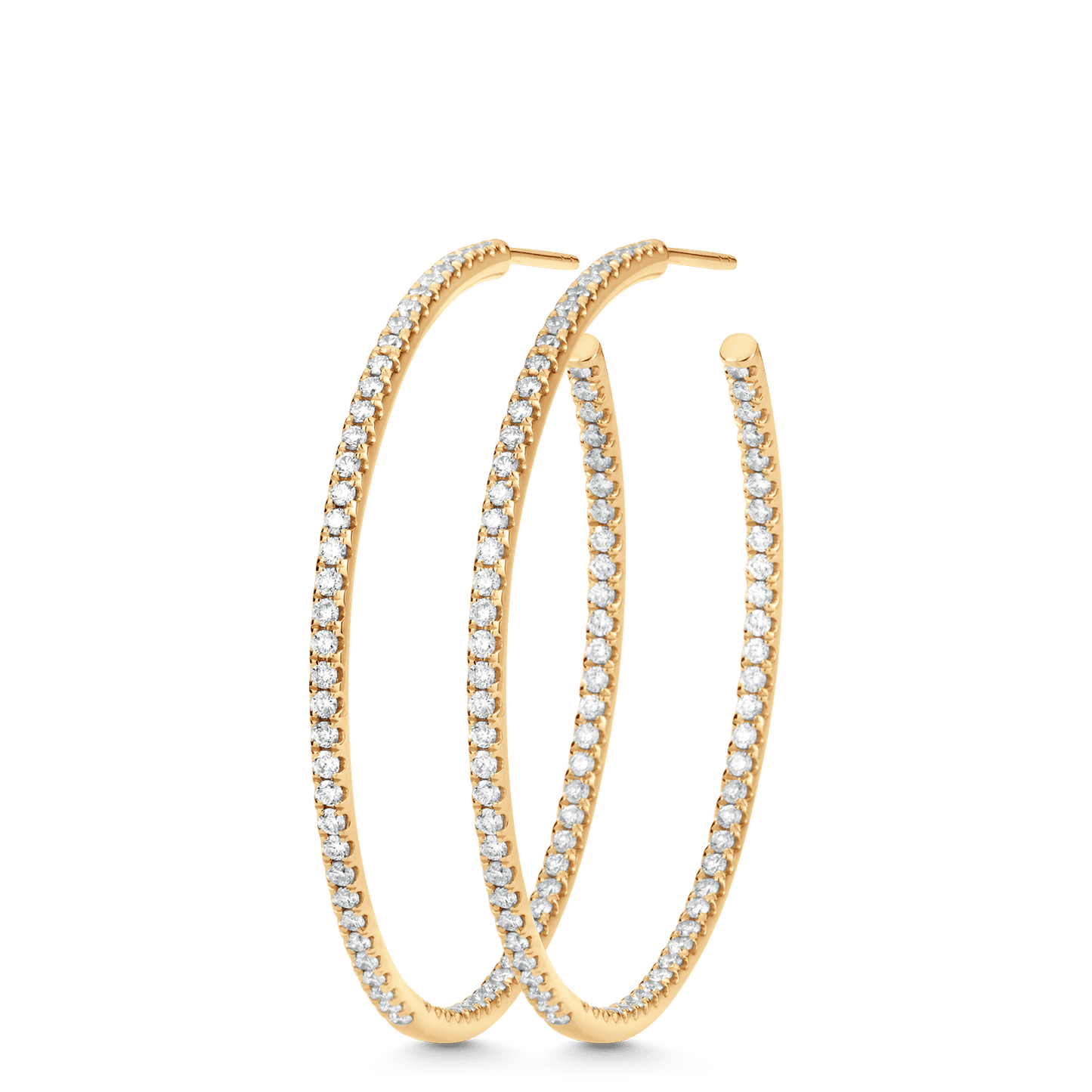 1.37 TCW Round Moissanite Diamond Hoop Earrings