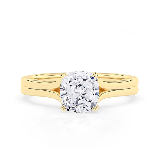 3.0 CT Elongated Cushion Cut Solitaire Split Shank Setting Moissanite Engagement Ring