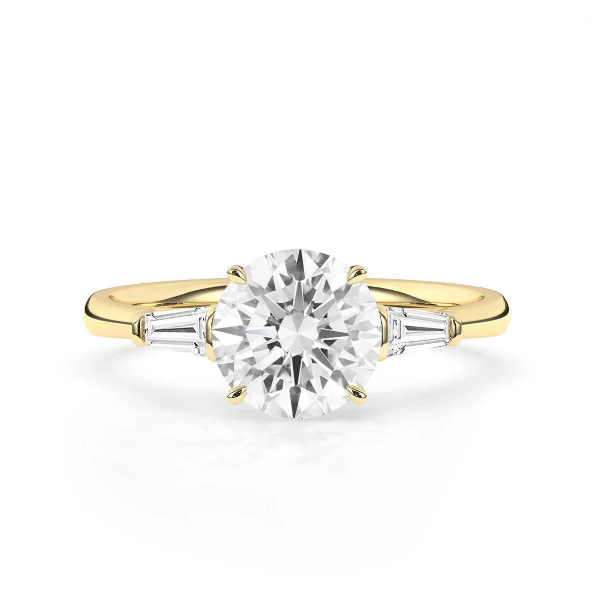 2.0 CT Round Cut Three Stone Moissanite Diamond Engagement Ring
