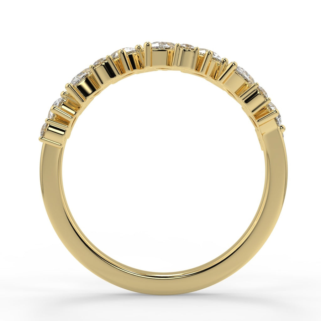 0.66 TCW Round & Pear Moissanite Cluster Style Wedding Band