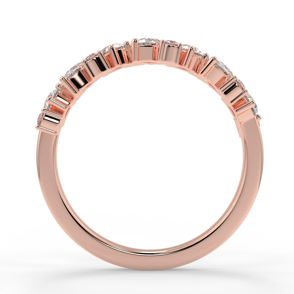 0.66 TCW Round & Pear Moissanite Cluster Style Wedding Band