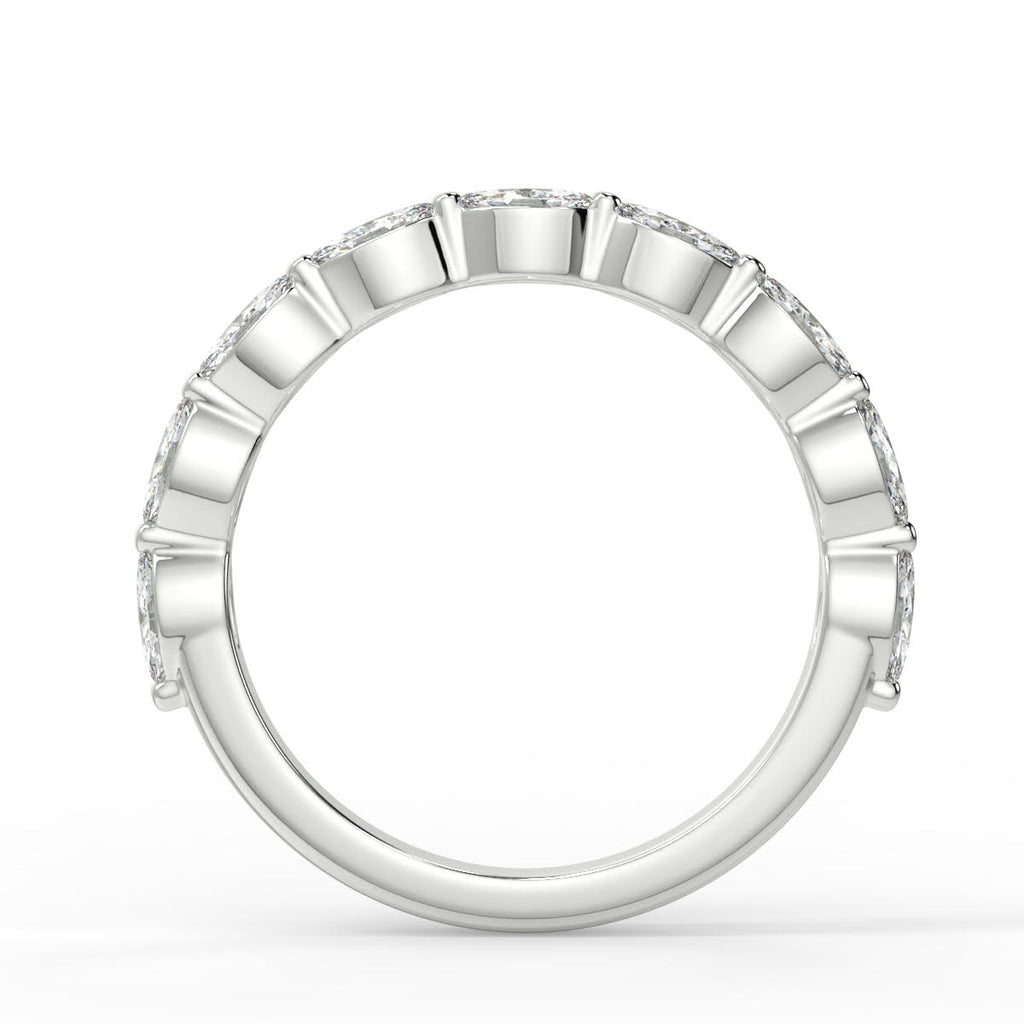 0.47 TCW Marquise Moissanite Bubble Prong Setting Wedding Band