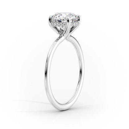 1.50 CT Radiant Moissanite Hidden Halo Engagement Ring