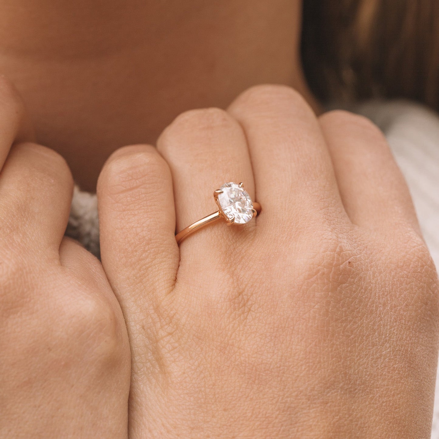 1.80 ct Oval cut Moissanite Engagement Ring