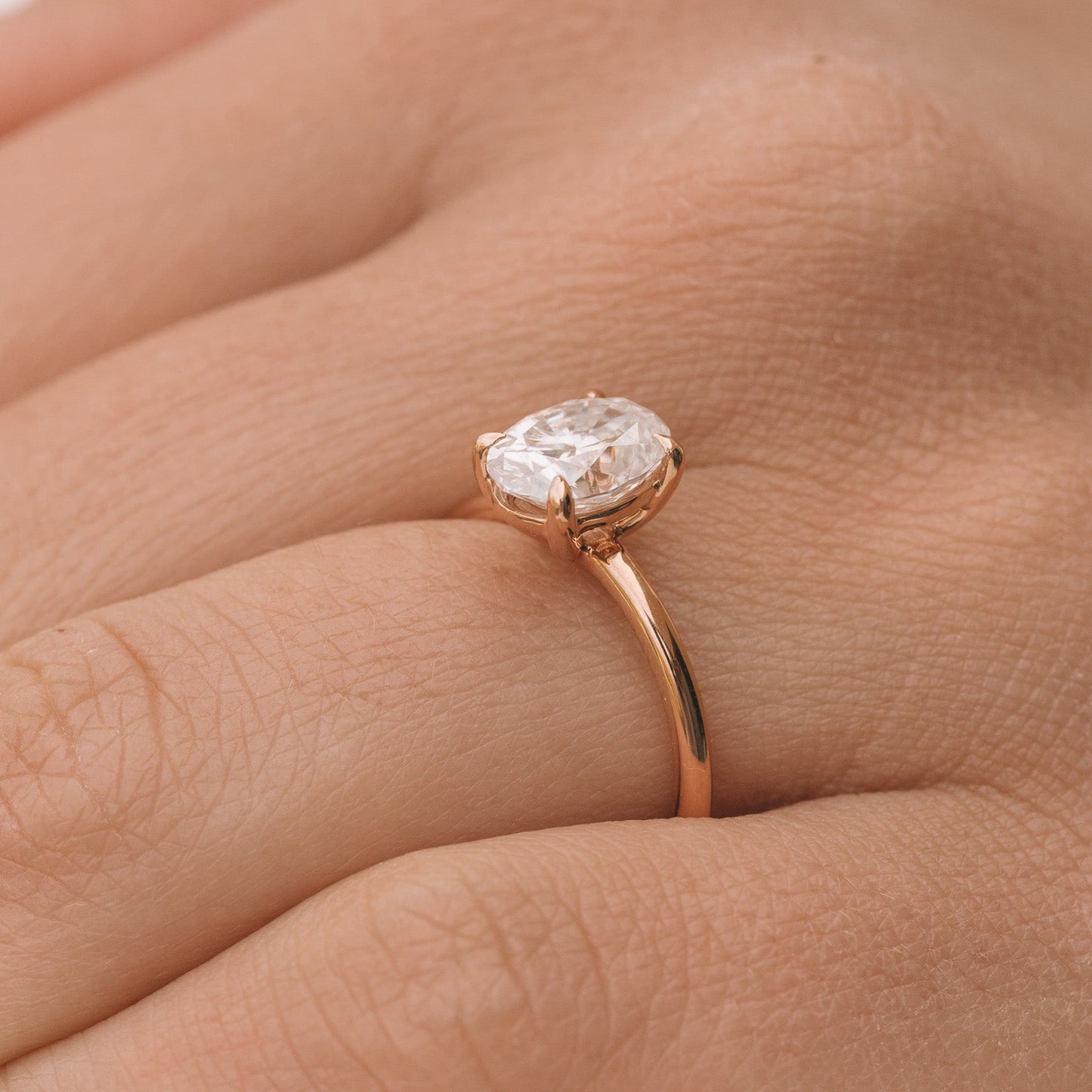 1.80 ct Oval cut Moissanite Engagement Ring