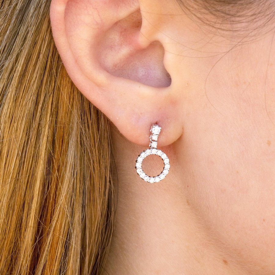 0.75TCW Round Moissanite Circle Earrings