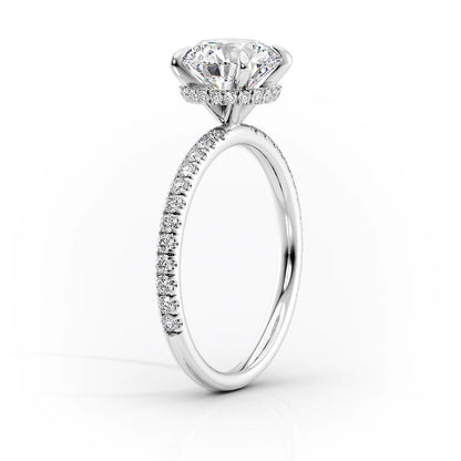 2.50 CT Pear Moissanite Hidden Halo Pave Setting Engagement Ring