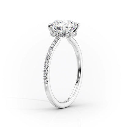 3.0 CT Oval Moissanite Hidden Halo Pave Setting Engagement Ring