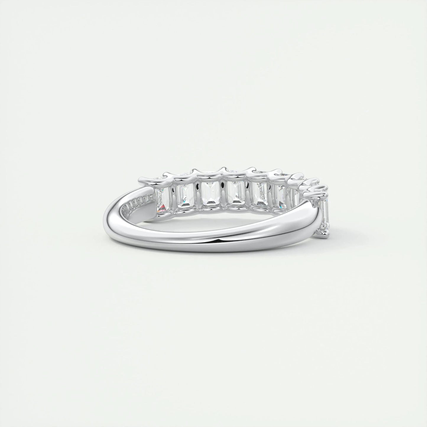 1.80 Emerald Cut Half Eternity Moissanite Bridal Wedding Band