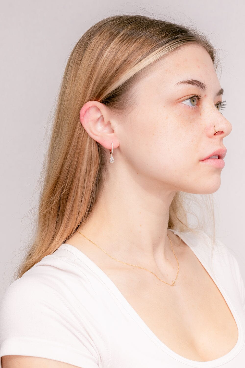 2.24 TCW Pear Moissanite Hoop Earrings