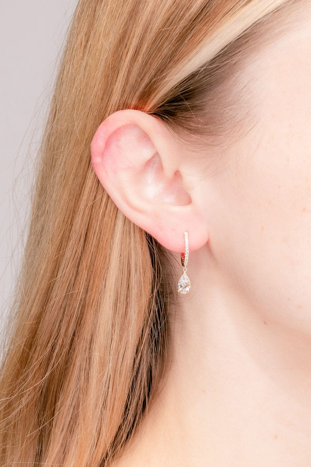 2.24 TCW Pear Moissanite Hoop Earrings