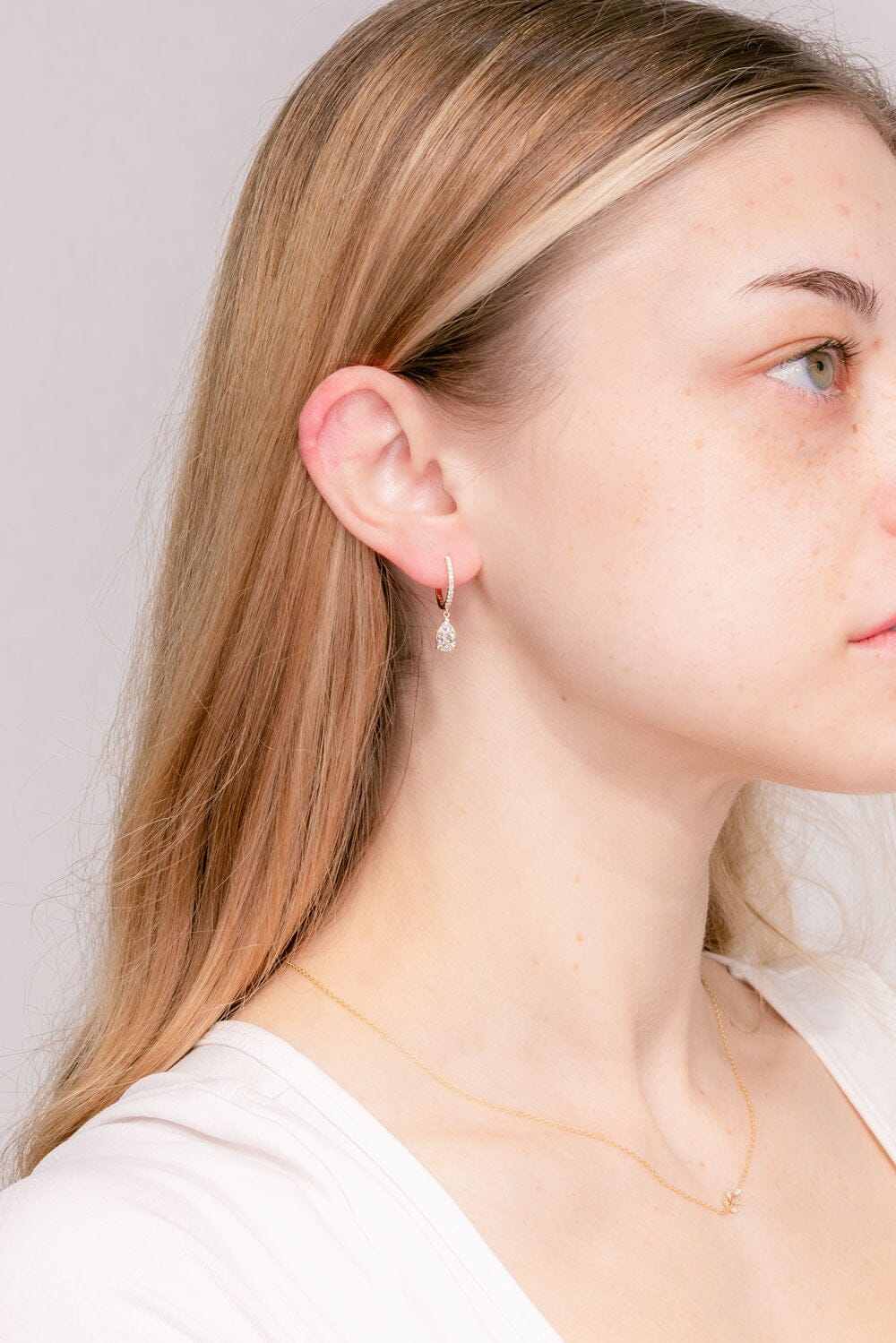 2.24 TCW Pear Moissanite Hoop Earrings