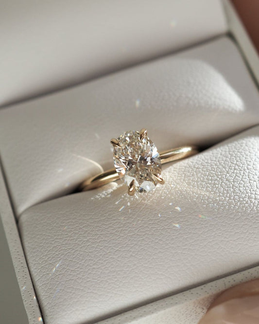 1.5 CT Oval Moissanite Solitaire Engagement Ring