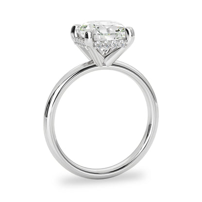 2.0 CT Cushion Moissanite Hidden Halo Engagement Ring