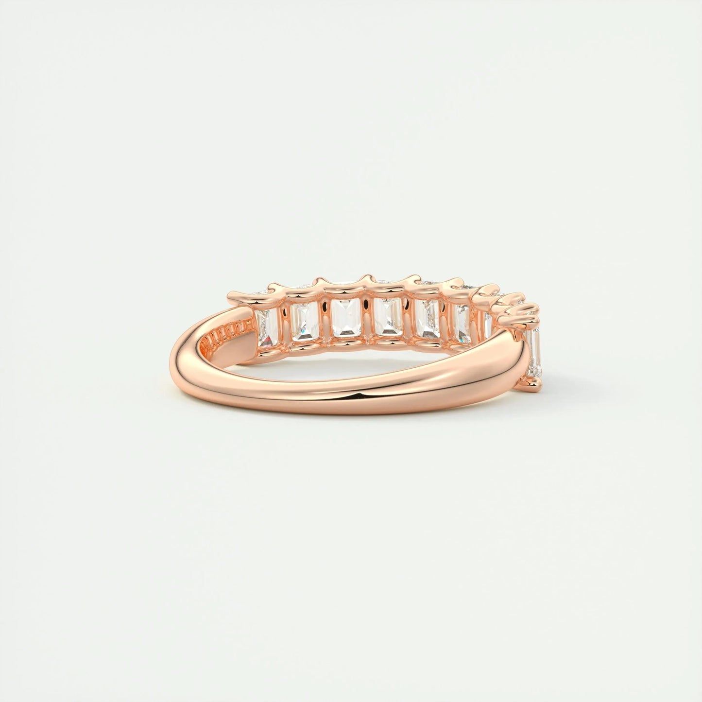 1.80 Emerald Cut Half Eternity Moissanite Bridal Wedding Band