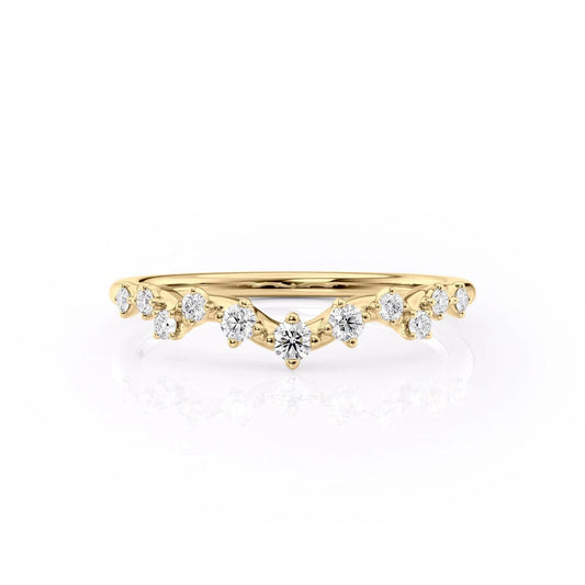 Round Brilliant Cut Cluster Diamond Moissanite Wedding Band