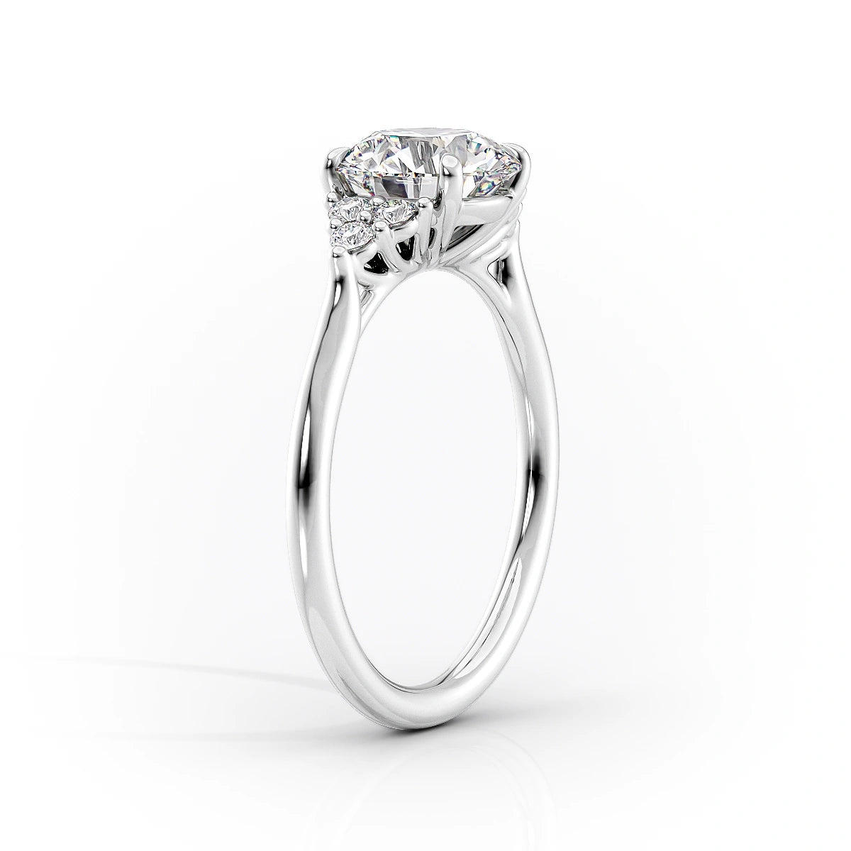 2.0 CT Radiant Moissanite Cluster Engagement Ring