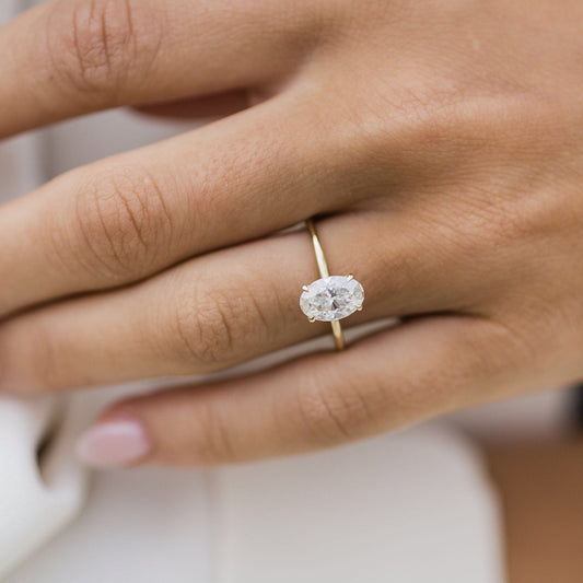 1.85CT Oval Cut Solitaire Moissanite Diamond Engagement Ring