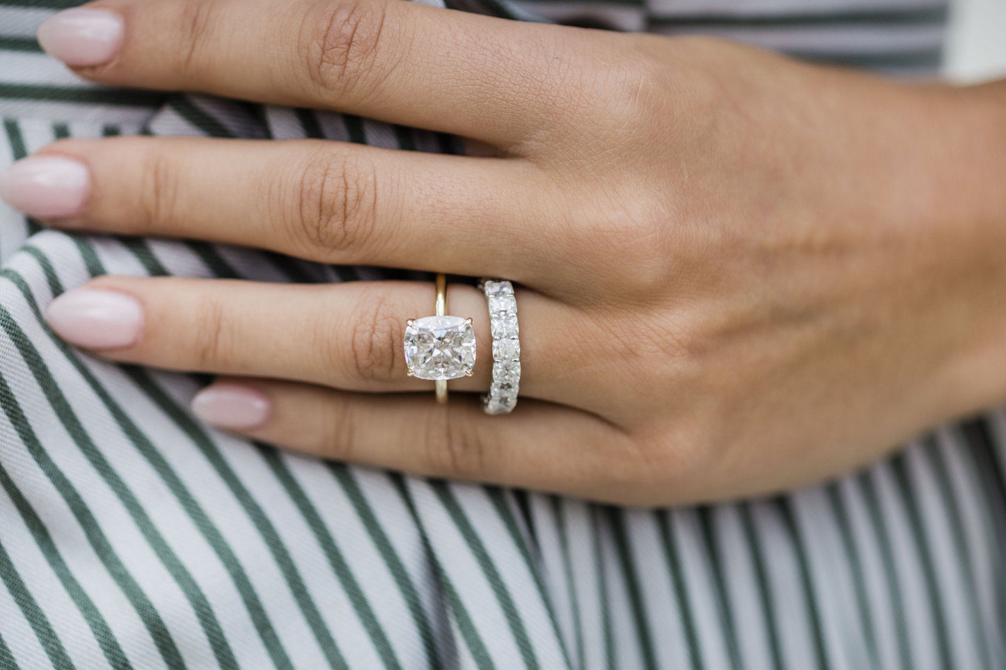 4.65CT Cushion Cut Solitaire Moissanite Diamond Engagement Ring