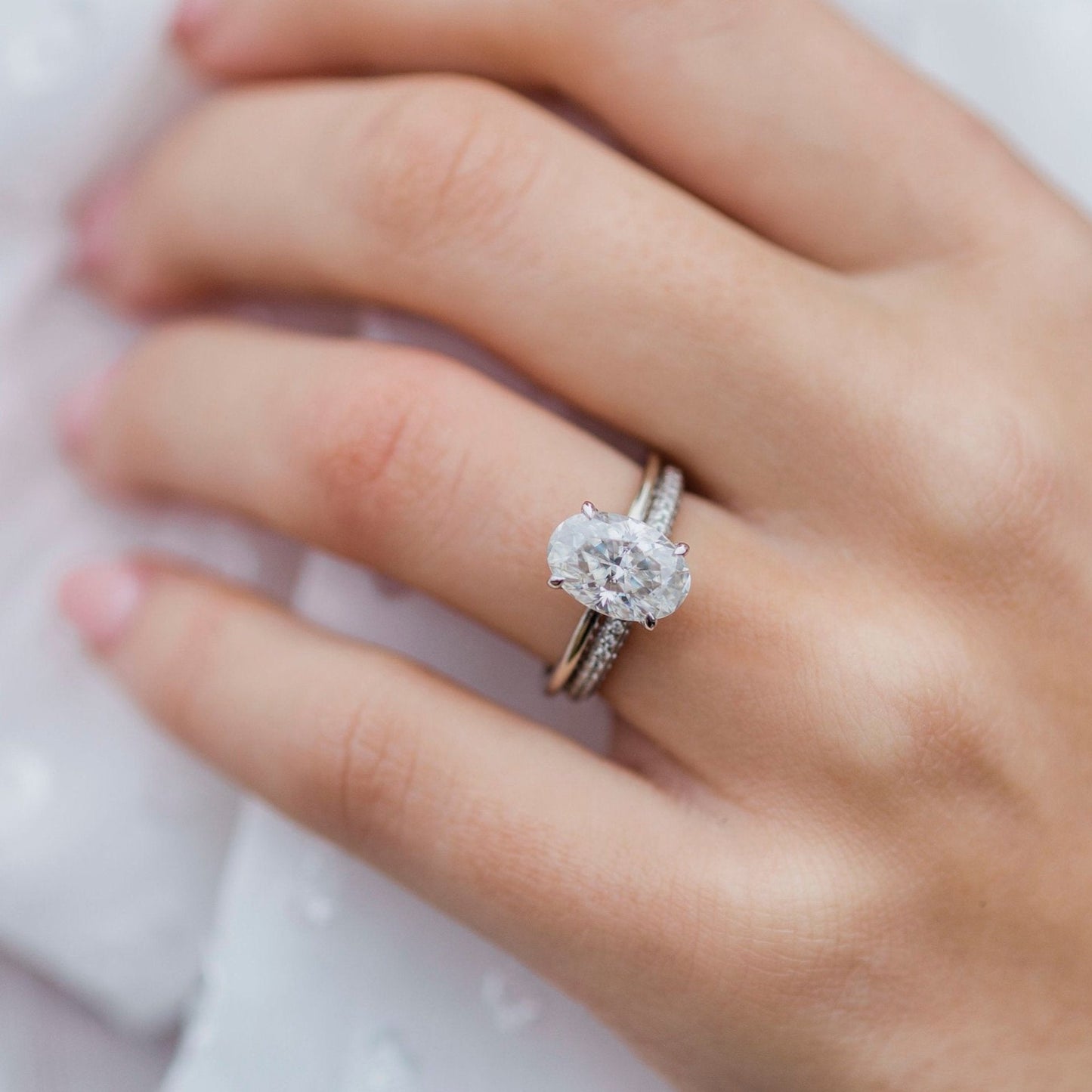 2.70CT Oval Cut 4 Prong Moissanite Solitaire Engagement Ring