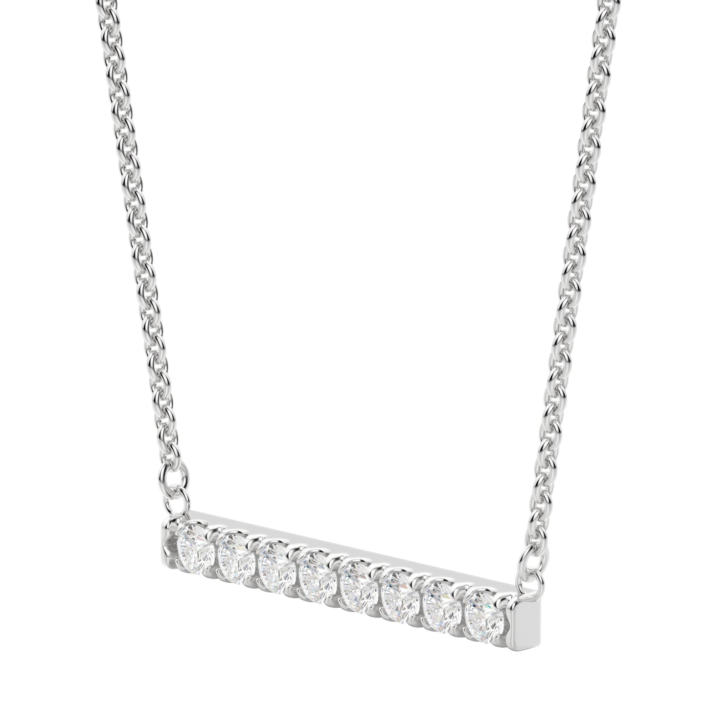 0.24 CT Round Cut Bar Necklace Moissanite Diamond Necklace