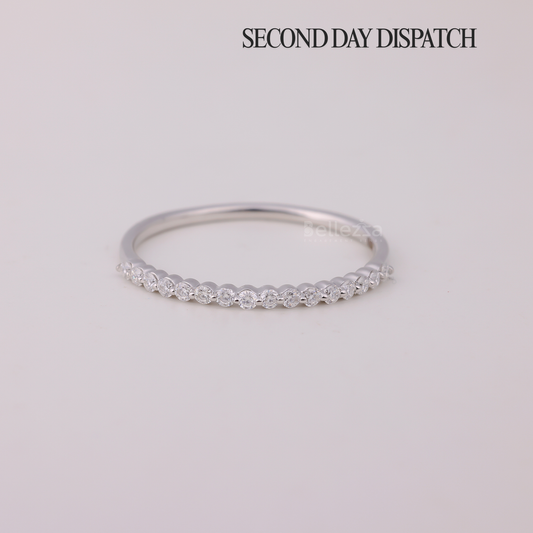 0.30TCW Round Brilliant Bubble Prong Moissanite Wedding Band - Ready to Ship