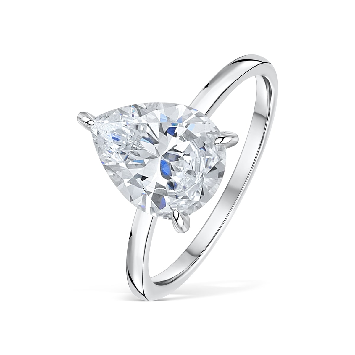 3.0 CT Pear Moissanite Hidden Halo Engagement Ring