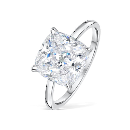 3.50 CT Cushion Moissanite Hidden Halo Engagement Ring