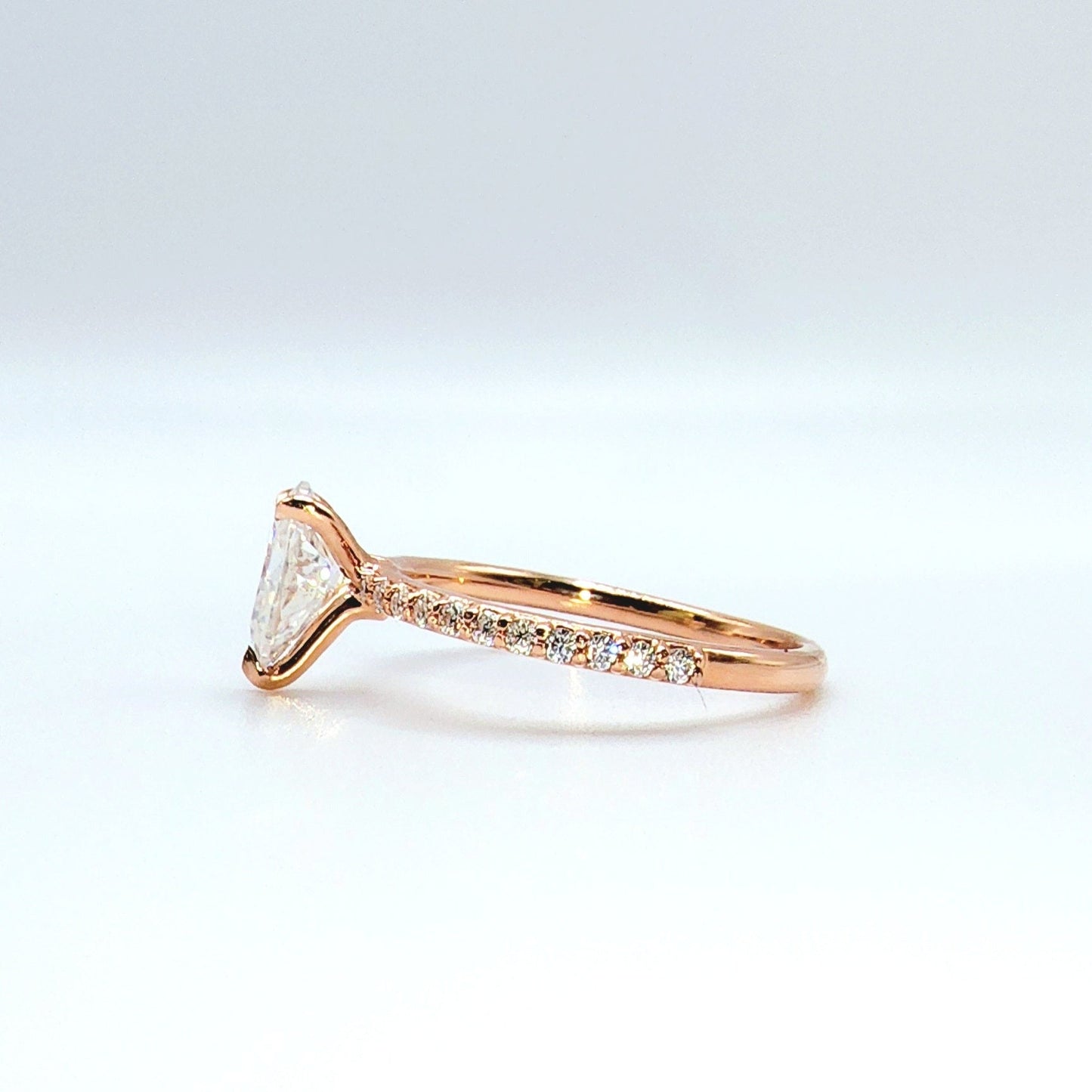 1.0 CT Pear Moissanite Pave Moissanite Engagement Ring