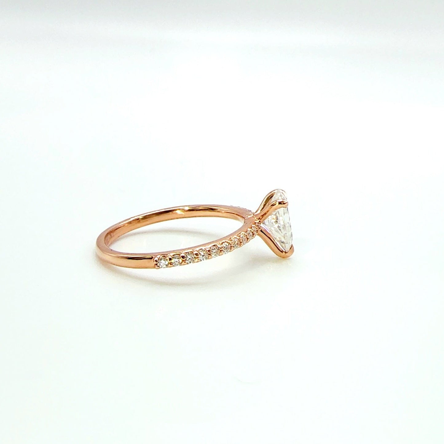 1.0 CT Pear Moissanite Pave Moissanite Engagement Ring