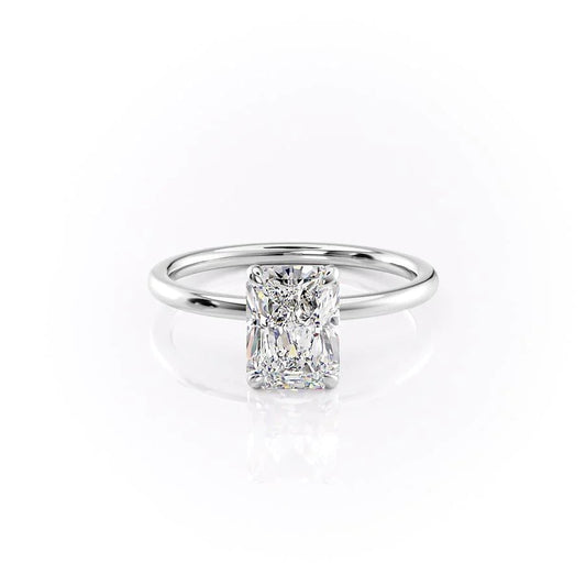 3.0 CT Radiant Moissanite Hidden Halo Engagement Ring