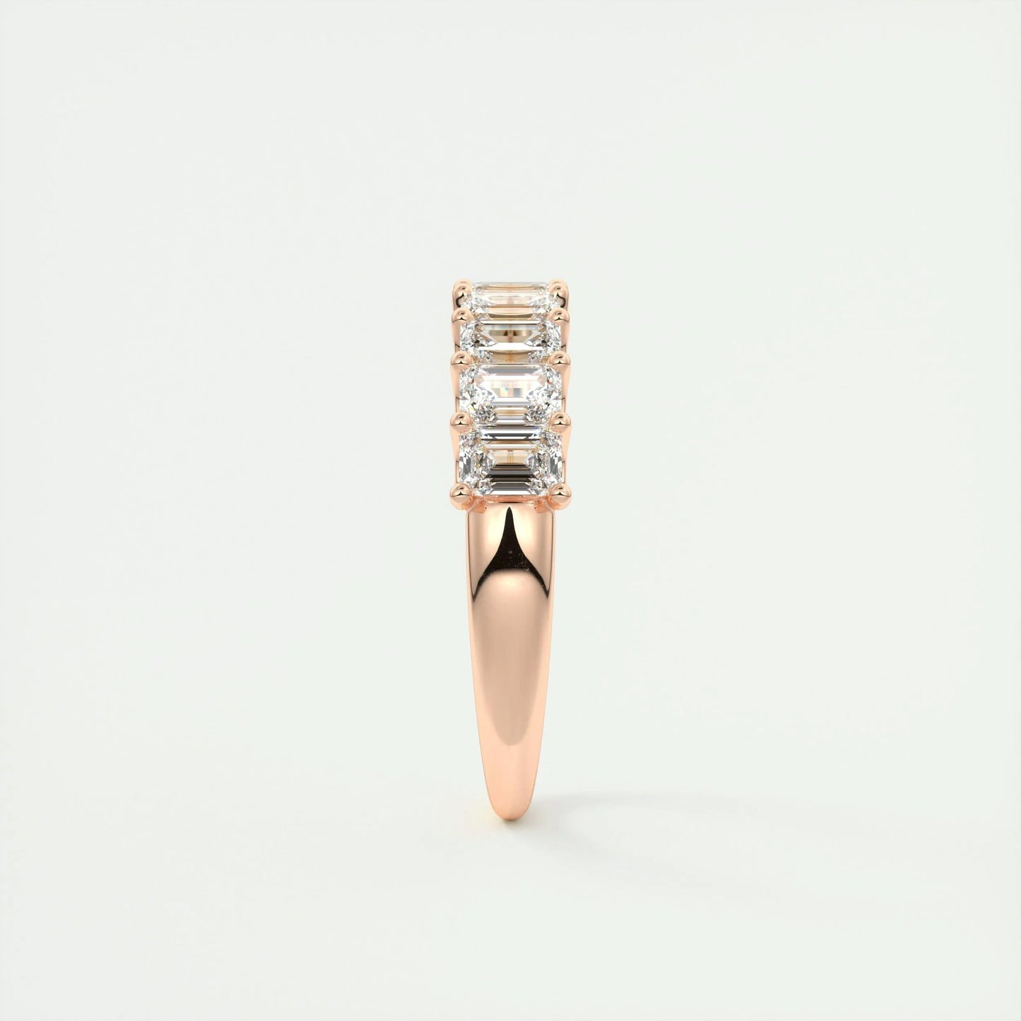 1.80 Emerald Cut Half Eternity Moissanite Bridal Wedding Band