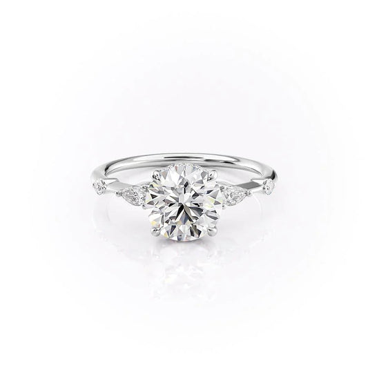 1.50 CT Round Moissanite Hidden Halo Engagement Ring