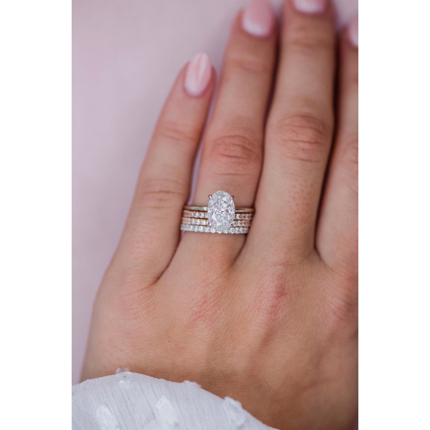 2.70CT Oval Cut 4 Prong Moissanite Solitaire Engagement Ring
