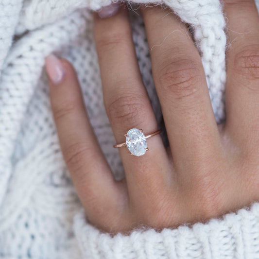 2.70CT Oval Cut Solitaire Moissanite Diamond Engagement Ring