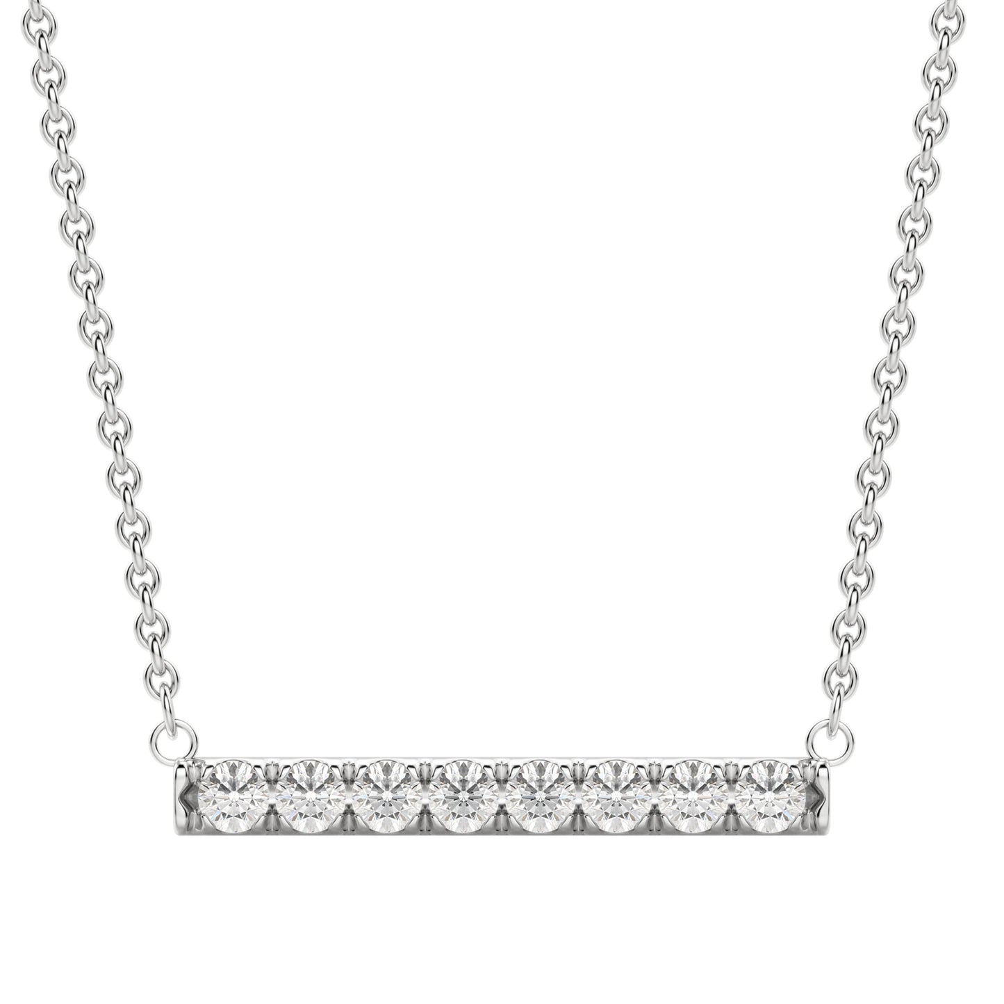 0.24 CT Round Cut Bar Necklace Moissanite Diamond Necklace