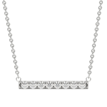 0.24 CT Round Cut Bar Necklace Moissanite Diamond Necklace