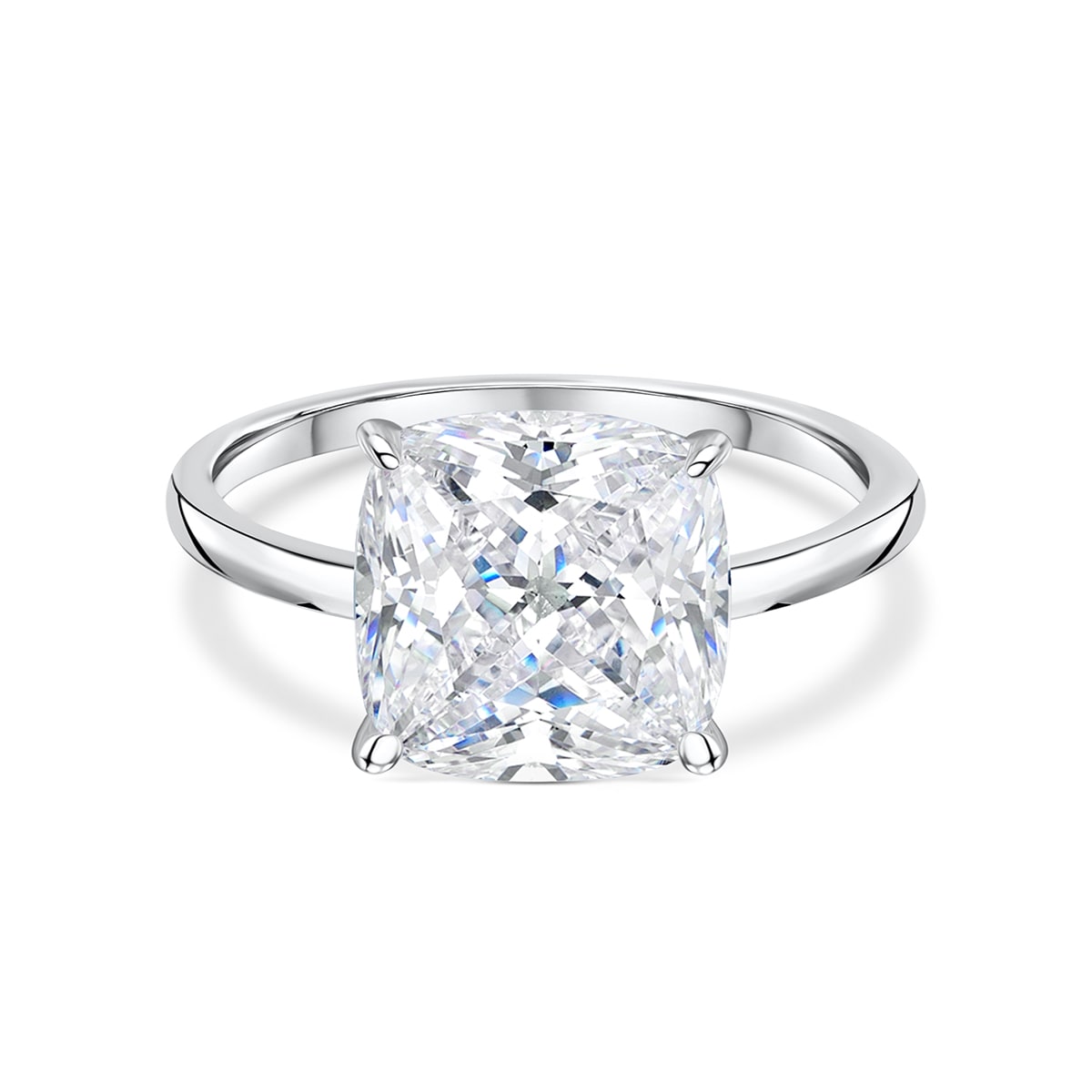 3.50 CT Cushion Moissanite Hidden Halo Engagement Ring