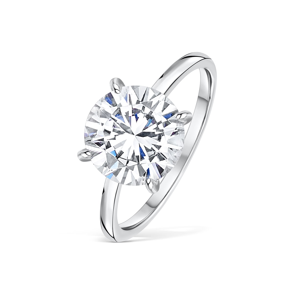 3.0 CT Round Moissanite Hidden Halo Engagement Ring