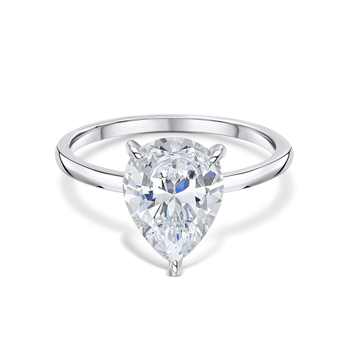 3.0 CT Pear Moissanite Hidden Halo Engagement Ring