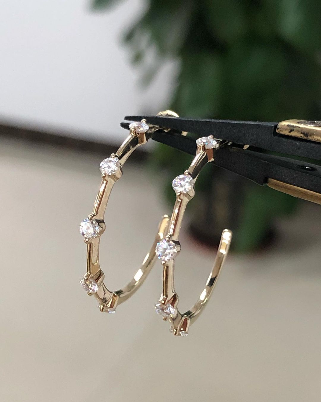 0.24 TCW Round Cut Moissanite Open Hoop Earrings