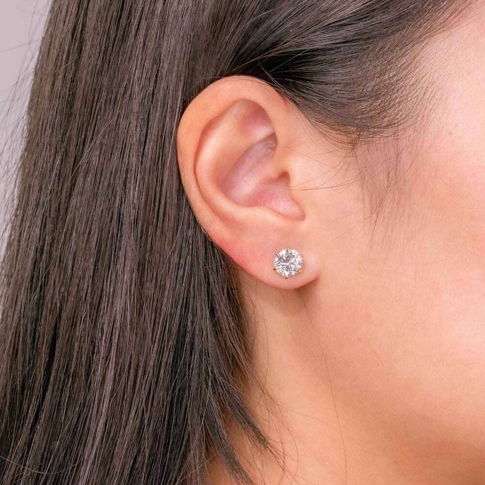 3.45 TCW Round Moissanite Solitaire Stud Earrings